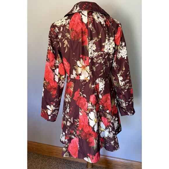 VTG Dennis Basso Raincoat Women’s XS Floral Art To Wear Peplum City Chic Cottage - Picture 5 of 15